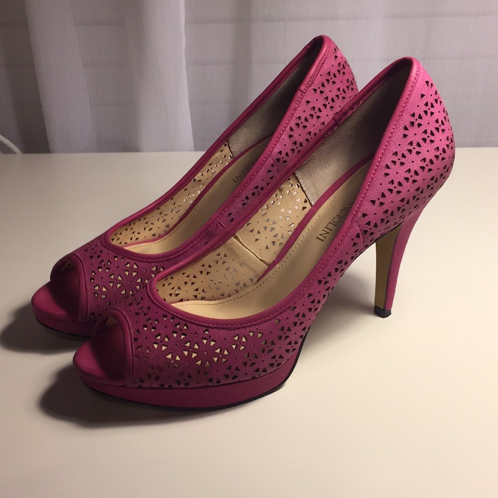 Enzo Angiolini Pink Peep Toe Heels